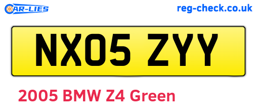 NX05ZYY are the vehicle registration plates.