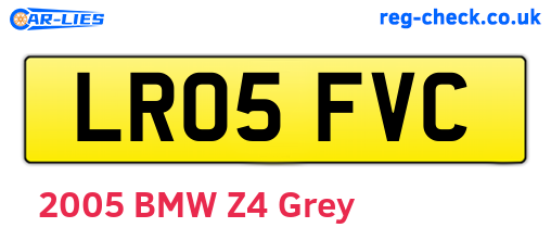 LR05FVC are the vehicle registration plates.