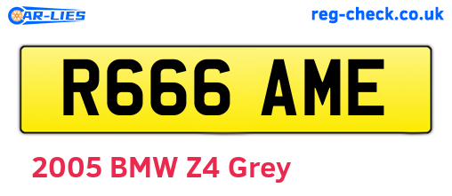 R666AME are the vehicle registration plates.
