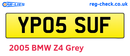 YP05SUF are the vehicle registration plates.