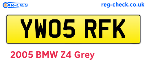 YW05RFK are the vehicle registration plates.