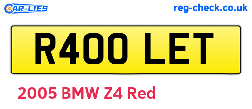 R400LET are the vehicle registration plates.