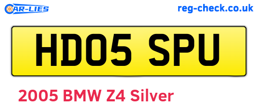 HD05SPU are the vehicle registration plates.