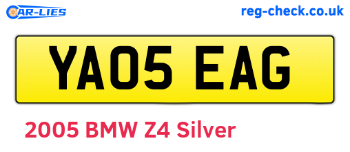YA05EAG are the vehicle registration plates.