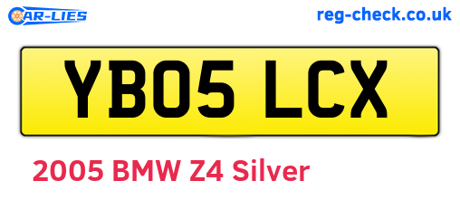 YB05LCX are the vehicle registration plates.