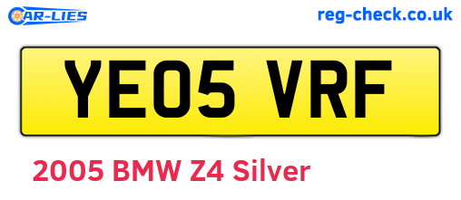 YE05VRF are the vehicle registration plates.