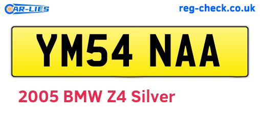 YM54NAA are the vehicle registration plates.