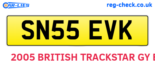SN55EVK are the vehicle registration plates.