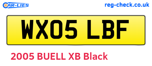 WX05LBF are the vehicle registration plates.