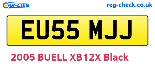 EU55MJJ are the vehicle registration plates.