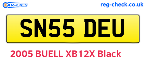 SN55DEU are the vehicle registration plates.