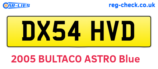 DX54HVD are the vehicle registration plates.