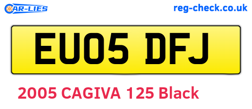 EU05DFJ are the vehicle registration plates.