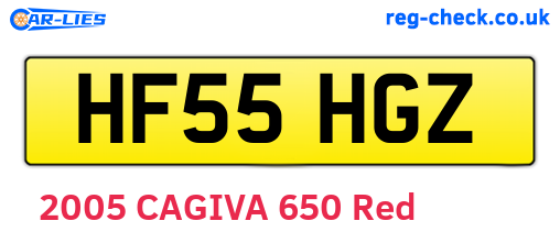 HF55HGZ are the vehicle registration plates.