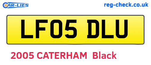 LF05DLU are the vehicle registration plates.