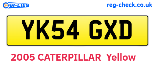 YK54GXD are the vehicle registration plates.