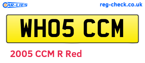 WH05CCM are the vehicle registration plates.