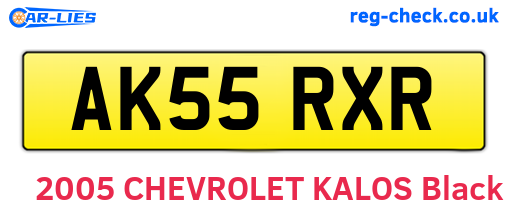 AK55RXR are the vehicle registration plates.