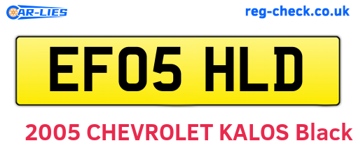 EF05HLD are the vehicle registration plates.