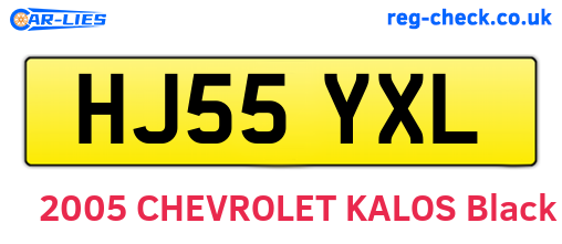 HJ55YXL are the vehicle registration plates.