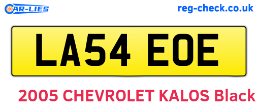 LA54EOE are the vehicle registration plates.