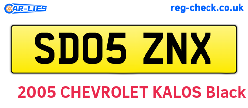 SD05ZNX are the vehicle registration plates.