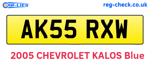 AK55RXW are the vehicle registration plates.