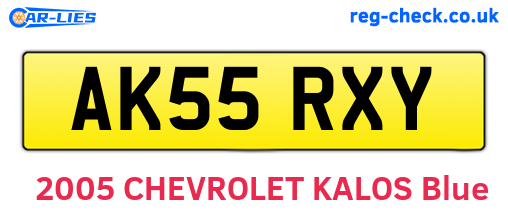 AK55RXY are the vehicle registration plates.