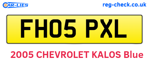 FH05PXL are the vehicle registration plates.