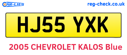 HJ55YXK are the vehicle registration plates.