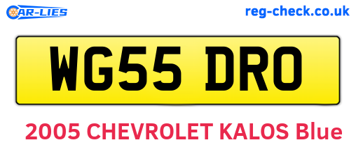 WG55DRO are the vehicle registration plates.