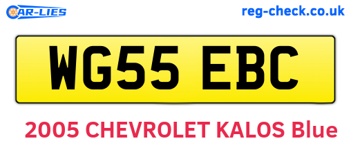 WG55EBC are the vehicle registration plates.
