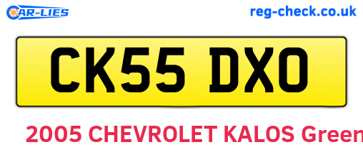 CK55DXO are the vehicle registration plates.