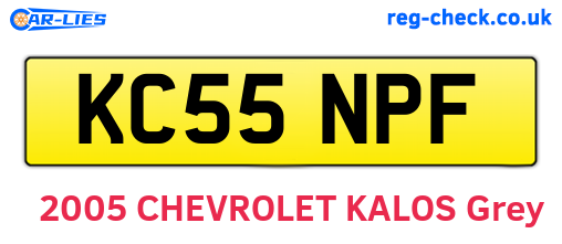 KC55NPF are the vehicle registration plates.
