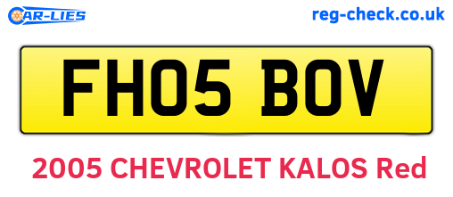 FH05BOV are the vehicle registration plates.