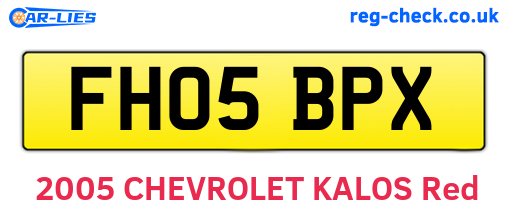 FH05BPX are the vehicle registration plates.