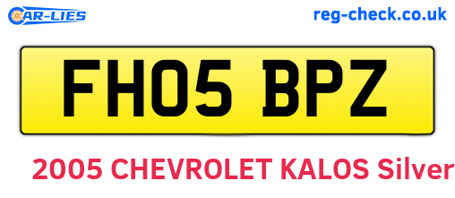 FH05BPZ are the vehicle registration plates.