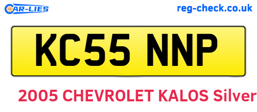 KC55NNP are the vehicle registration plates.