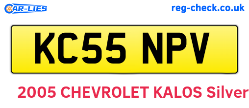 KC55NPV are the vehicle registration plates.