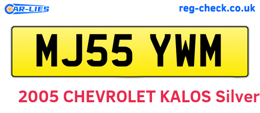 MJ55YWM are the vehicle registration plates.