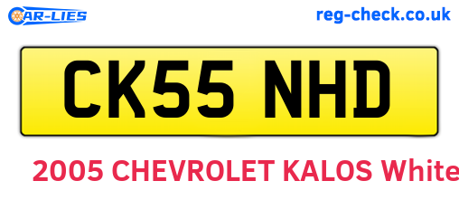 CK55NHD are the vehicle registration plates.