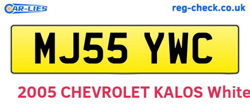 MJ55YWC are the vehicle registration plates.