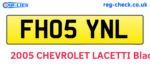 FH05YNL are the vehicle registration plates.
