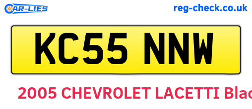 KC55NNW are the vehicle registration plates.