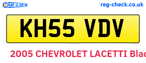 KH55VDV are the vehicle registration plates.