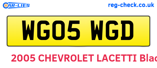 WG05WGD are the vehicle registration plates.