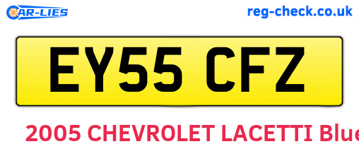EY55CFZ are the vehicle registration plates.