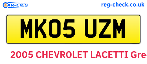 MK05UZM are the vehicle registration plates.