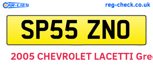 SP55ZNO are the vehicle registration plates.