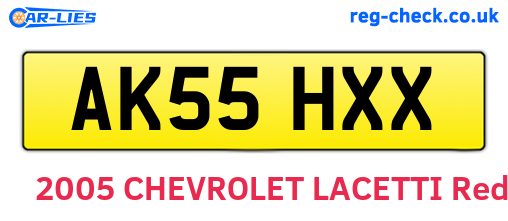 AK55HXX are the vehicle registration plates.